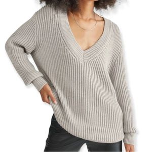 Aritzia Babaton Grey Roger Sweater Light Grey Knit 100% Merino Wool SZ Small